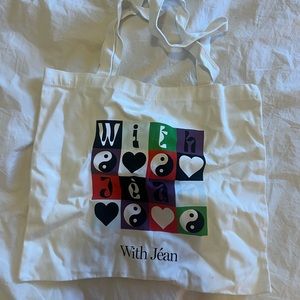 With jean tote bag
